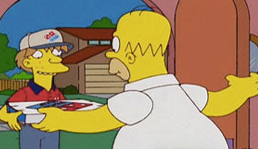 Homer Simpson ordering Dominos