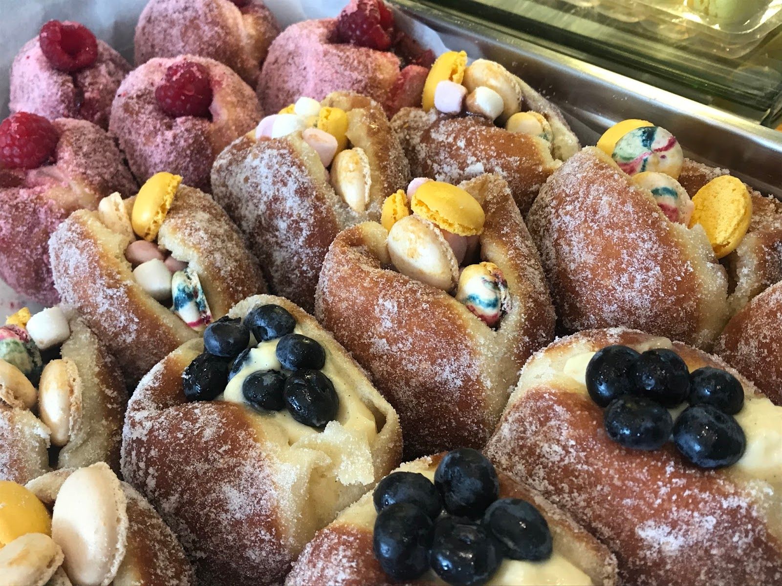 doughnuts with fruits and sweets