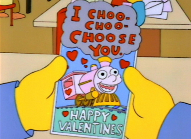 simpsons valentine's card