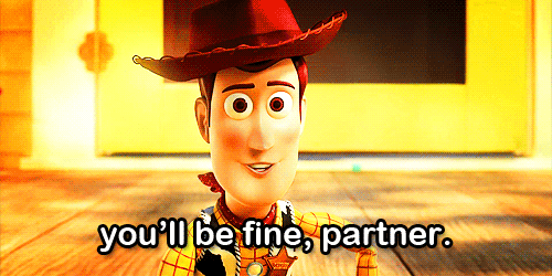 Toy Story - Woody saying you'll be fine