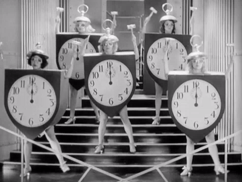 clocks dancing gif