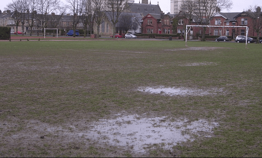 muddy football pitch