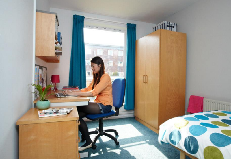 A room in a uni hall of residence